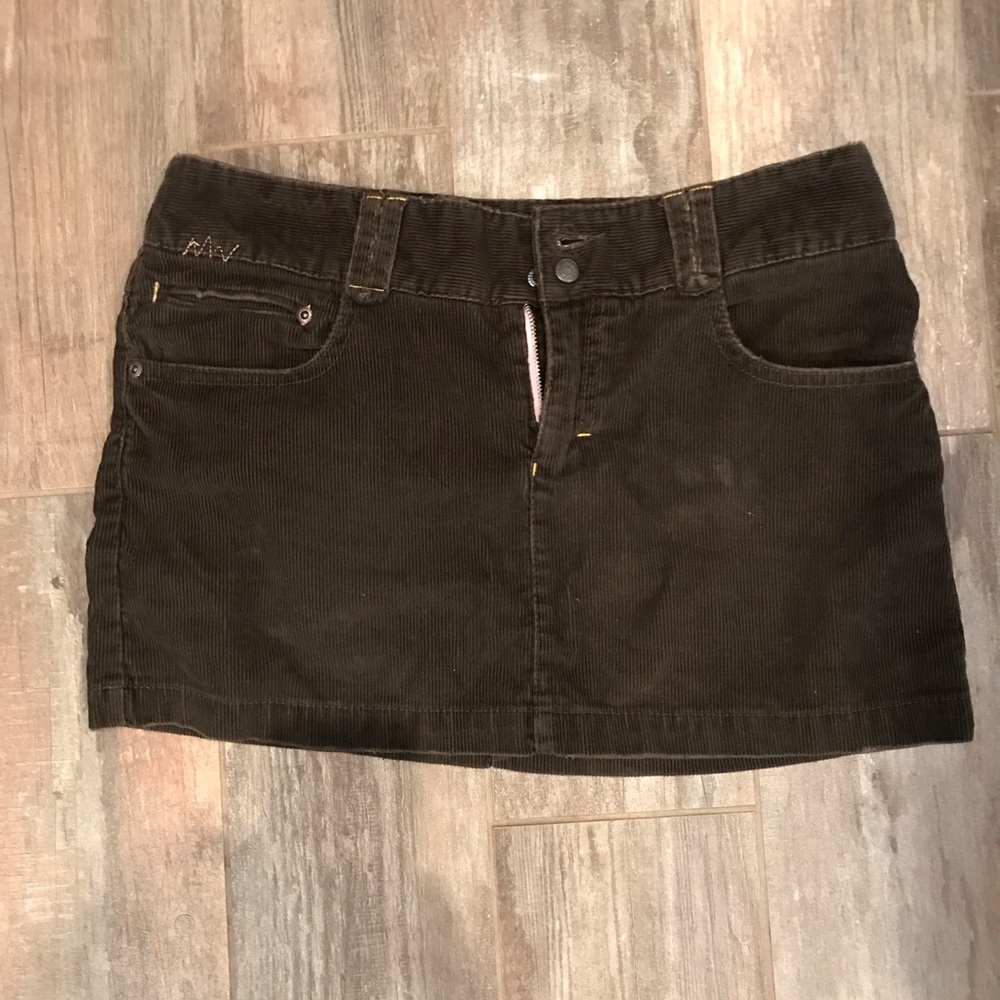 American 🦅 Brown Courdoroy mini skirt